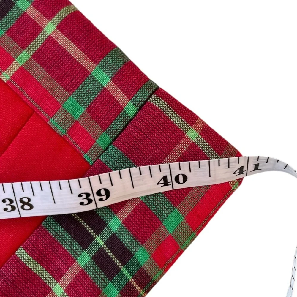 Quilted Holiday Christmas Table Runner Plaid Handmade 41